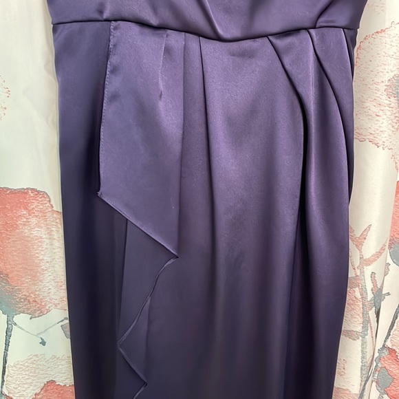 Le Chateau Purple Satin Dress - Picture 2 of 5